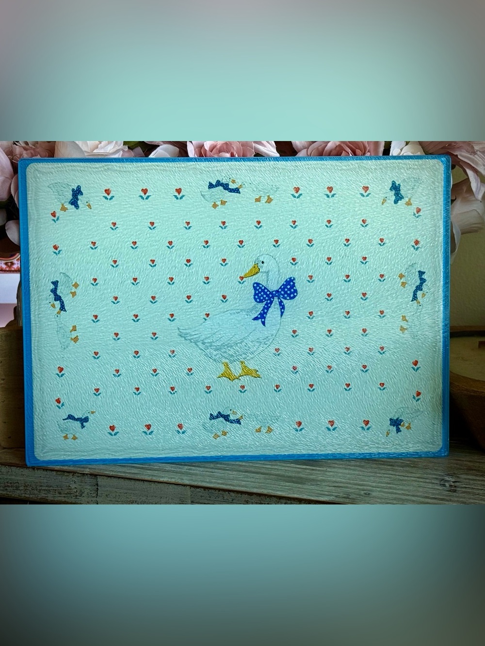 Vintage Inspired Custom Tempered Glass Cutting Board